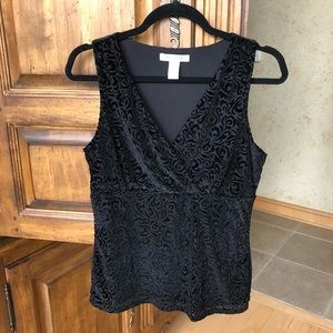 White House Black Market Velvet Tank Burnout Shell